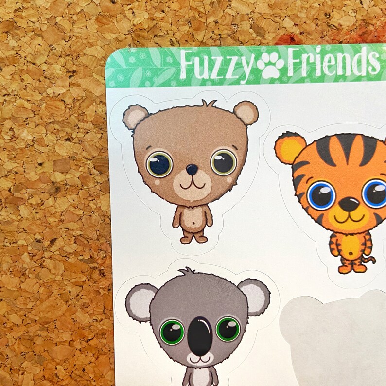 Fuzzy R Sticker Fuzzy Friends! Cute Animals Sticker Sheet - Etsy