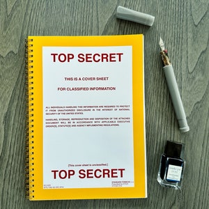 Top Secret Notebook - Includes Sticker Sheet - Fountain Pen Friendly Japanese Paper!