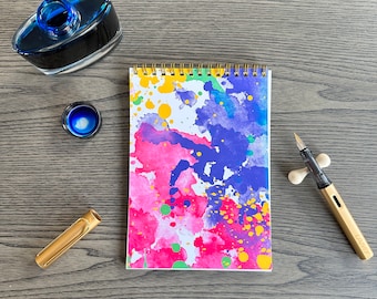 Ink Splatter Notebook - B6 - Fountain Pen Friendly Japanese Paper!