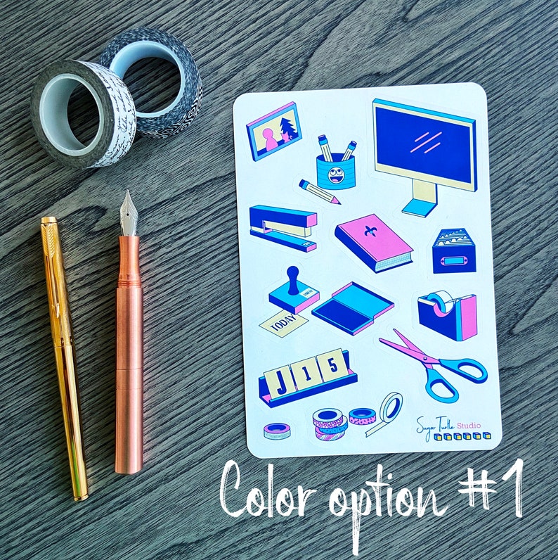 Sticker For Desk Line On My Desk - Stationery Sticker Sheet - 3 Color Options - Etsy