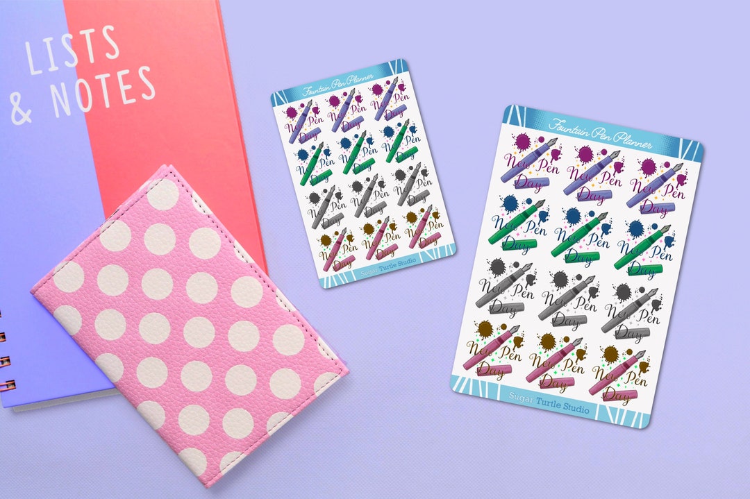 New Pen Day Fountain Pen Sticker Sheet 2 Sizes Available Etsy
