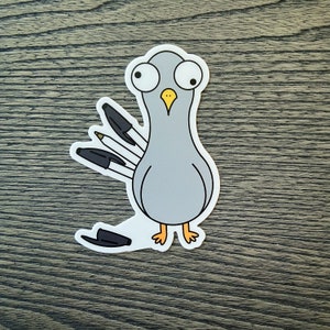 Ballpoint Pigeon Vinyl Sticker - Fun Pen Gift!