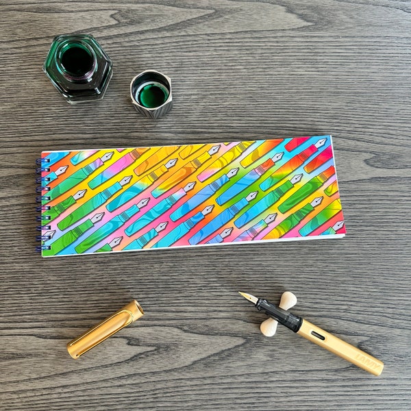 Rainbow Fountain Pen Notebook - Half B5 - Fountain Pen Friendly Japanese Paper!