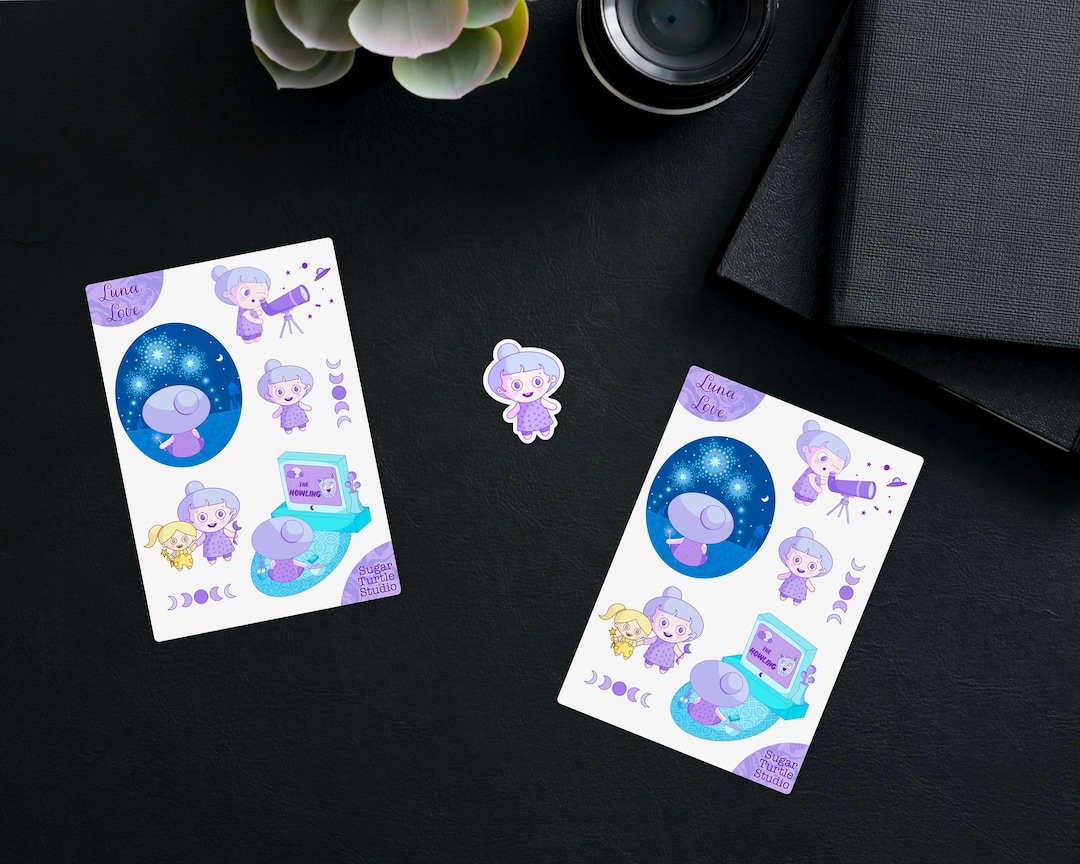 Luna Love Sticker Sheet ~ Kawaii Girl Stickers ~ Planner Stickers ...