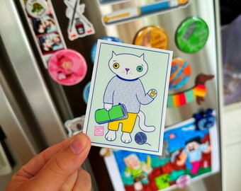 Travelers Notebook Cat Sticker - Cats Love Journaling Too!