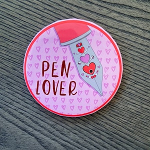 Pen Lover - Fountain Pen Button Magnet - Pen Collector Gift