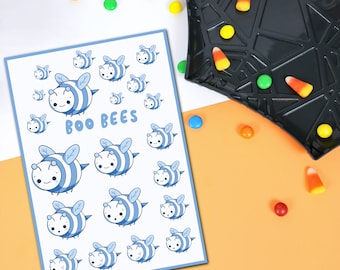 Cute Boo Bees! Ghost Bee Halloween Stickers - Kawaii, Spooky and Hilarious!