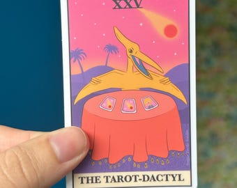 The Tarot-Dactyl - Vinyl Sticker - Pterodactyl Tarot Sticker