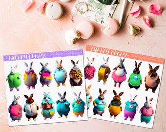 Chubby Bunny Sticker Sheet - 2 Designs Available
