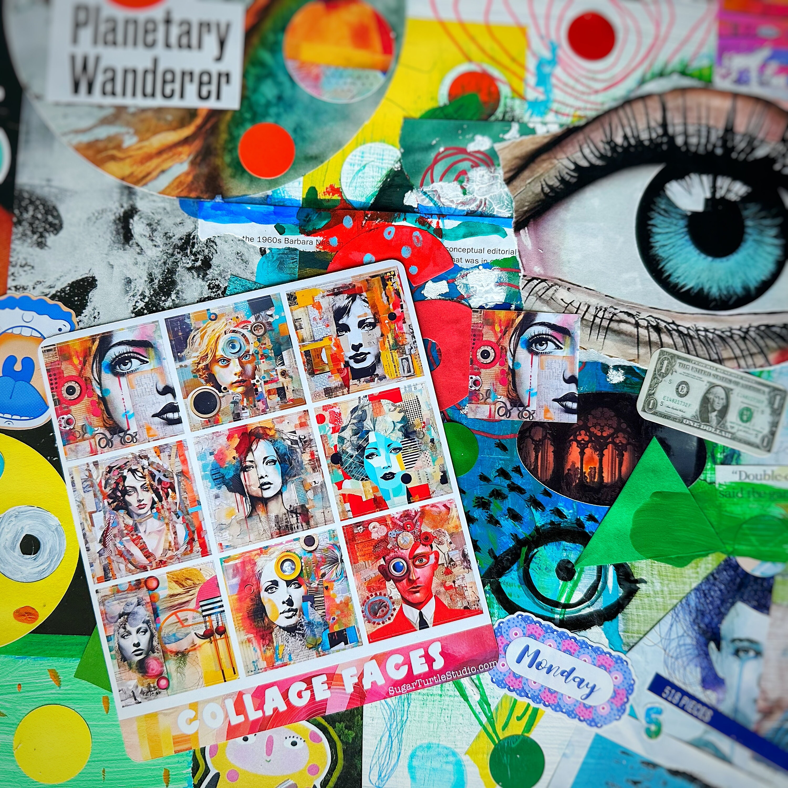 Collage Faces - Sticker Sheet - Collage Art in Sticker Form! :) - Etsy
