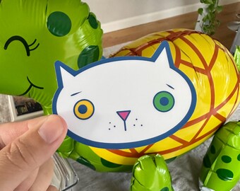 Stationery Cat Head Vinyl Sticker