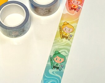 Limited Edition Fountain Pen Washi Tape - Pen Pal Gals Rainbow - 25mm x 10m Full Roll