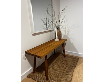 Handmade Oak Bench 80x30x40 cm – Wooden Side Stool, Sofa Helper, Minimalist Bedside Bench, Solid Oak Oil Finish