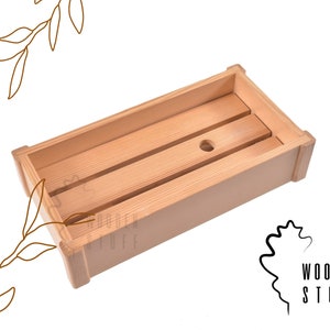 Wooden Sushi Serving Box – Handmade Pine Tray 30x15x7 cm, Japanese Food Presentation