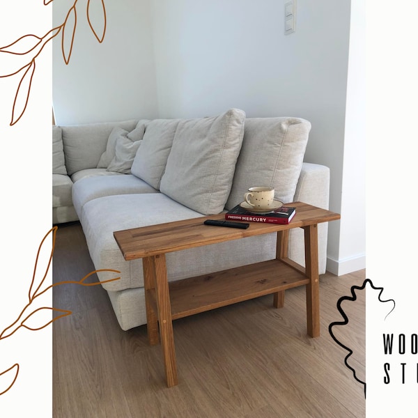 Banc en bois 78 cm | aide | console en chêne | bout de canapé | tabouret en chêne