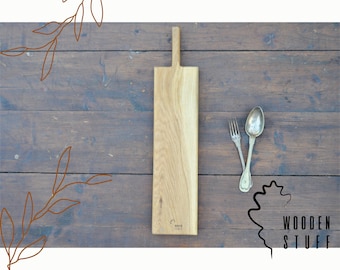 Oak chopping board, solid oak wood, for serving appetizers of cured cheeses, home gift, housewarming, birthday, handmade