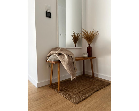 Solid Oak Bench 100x30x40 cm – Handmade Wooden Entryway or Dining Bench, Natural Oil Finish