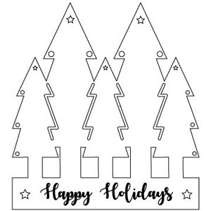 Kerst Happy Holiday bomen Glowforge Laser knipsel Adobe Illustrator Vector bestand digitale download