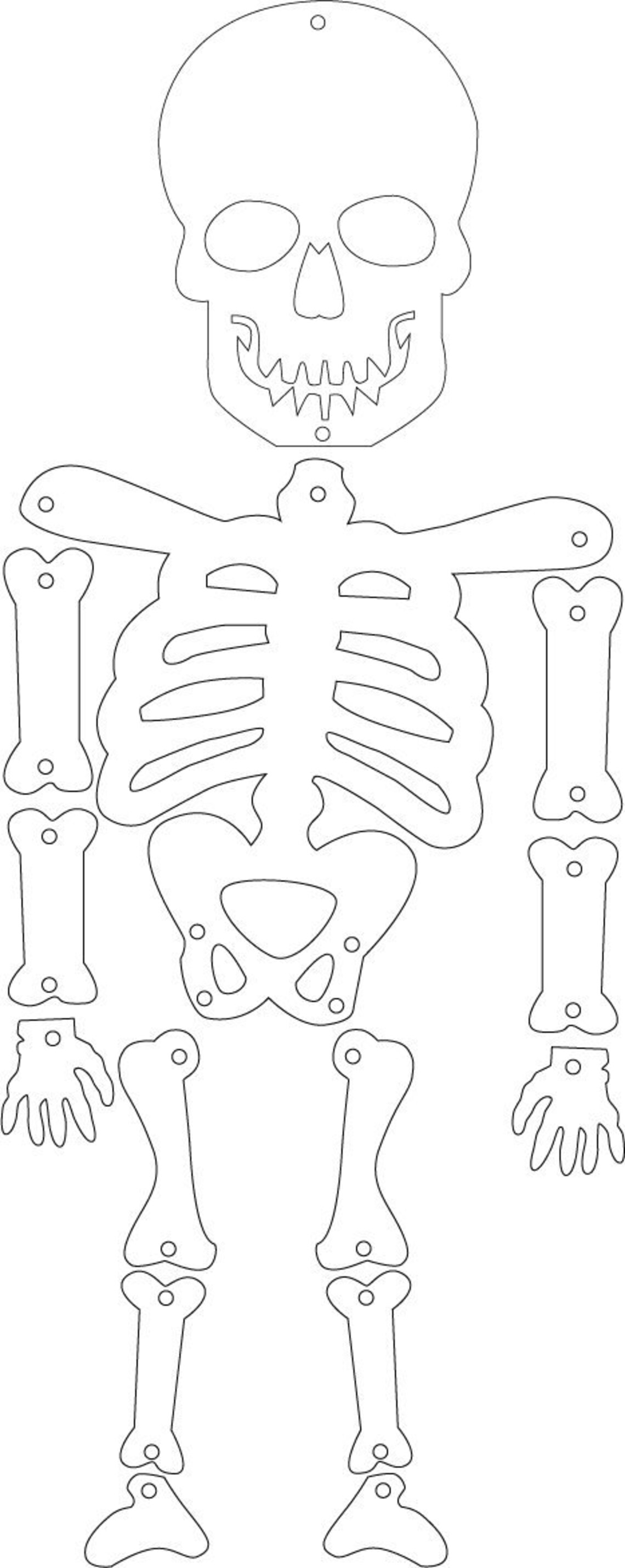 Glowforge or Laser Cut  Out  Halloween  Skeleton PDF Template 