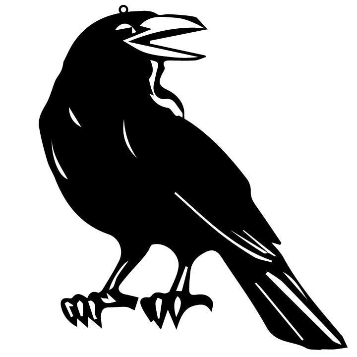 or Laser Cut Out Hanging Crow Template Pattern Etsy