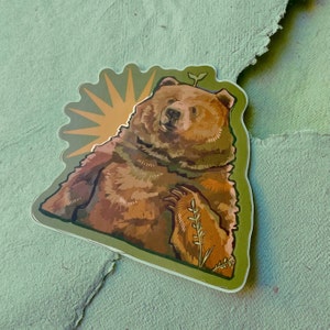 Friendly Bear // vinyl sticker- decorative 3" x 3" stationary