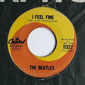 1964 I Feel Fine / She's a Woman 45 Rpm Single by the Beatles