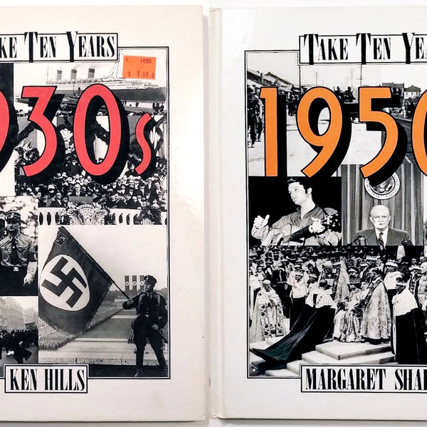 NEW* Take Ten Years - The 1930's / The 1950's - Hardcover 1992/1993 / Vintage / Year-by-Year Accounts of World Events / Evans Brothers- Pub.