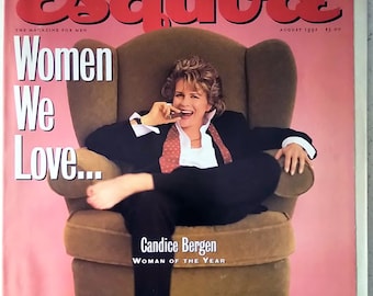 Revista Esquire, agosto de 1992 *Portada: CANDICE BERGEN *Mujer del año/ Vintage ** Artículo de colección/ Dolly Parton / The Uh-huh Girls/ *MINT*