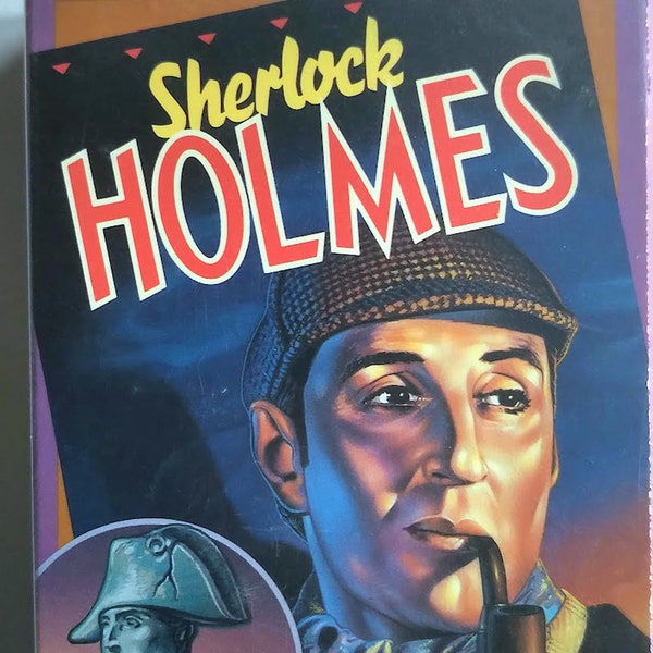 RARE* Sherlock Holmes- The Pearl of Death (1944), The Woman in Green (1945), Terror by Night (1946) - Large Pink Plastic Case/ *Betamax Tape