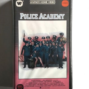 Very RARE* Police Academy  (1984) - *LARGE Black Clamshel Case/ *Betamax Tape / Comedy / Steve Guttenberg/ Kim Cattrall/ See PHOTOS/ NOT_VHS