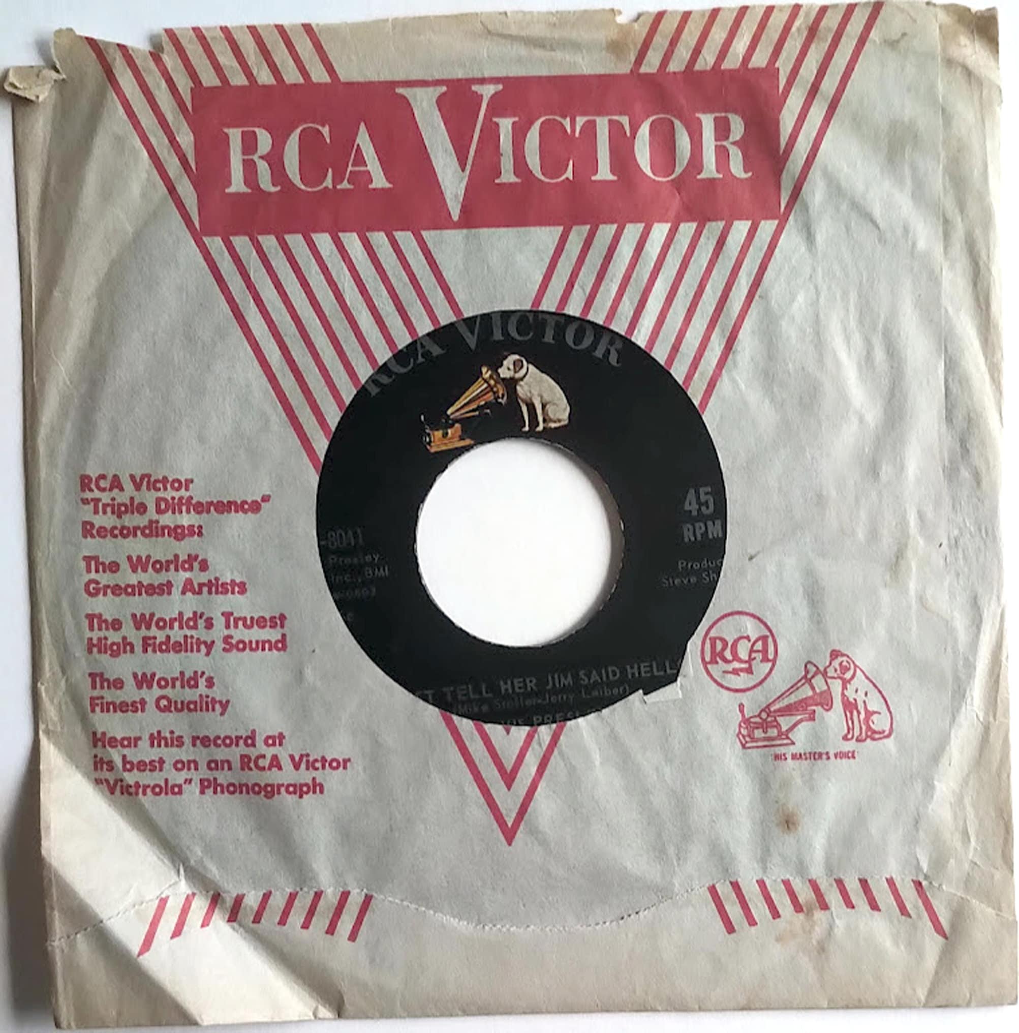 Elvis Presley/RCA Victor 47-8041/Picture Sleeve/She's Not