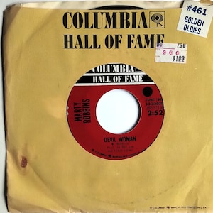 Marty Robbins – Devil Woman / Don't Worry / Płyta winylowa 7"- 45 RPM/ *1965 Columbia Records Hall Of Fame US Reissue/ Okładka z logo/ *NEW_LIKE*