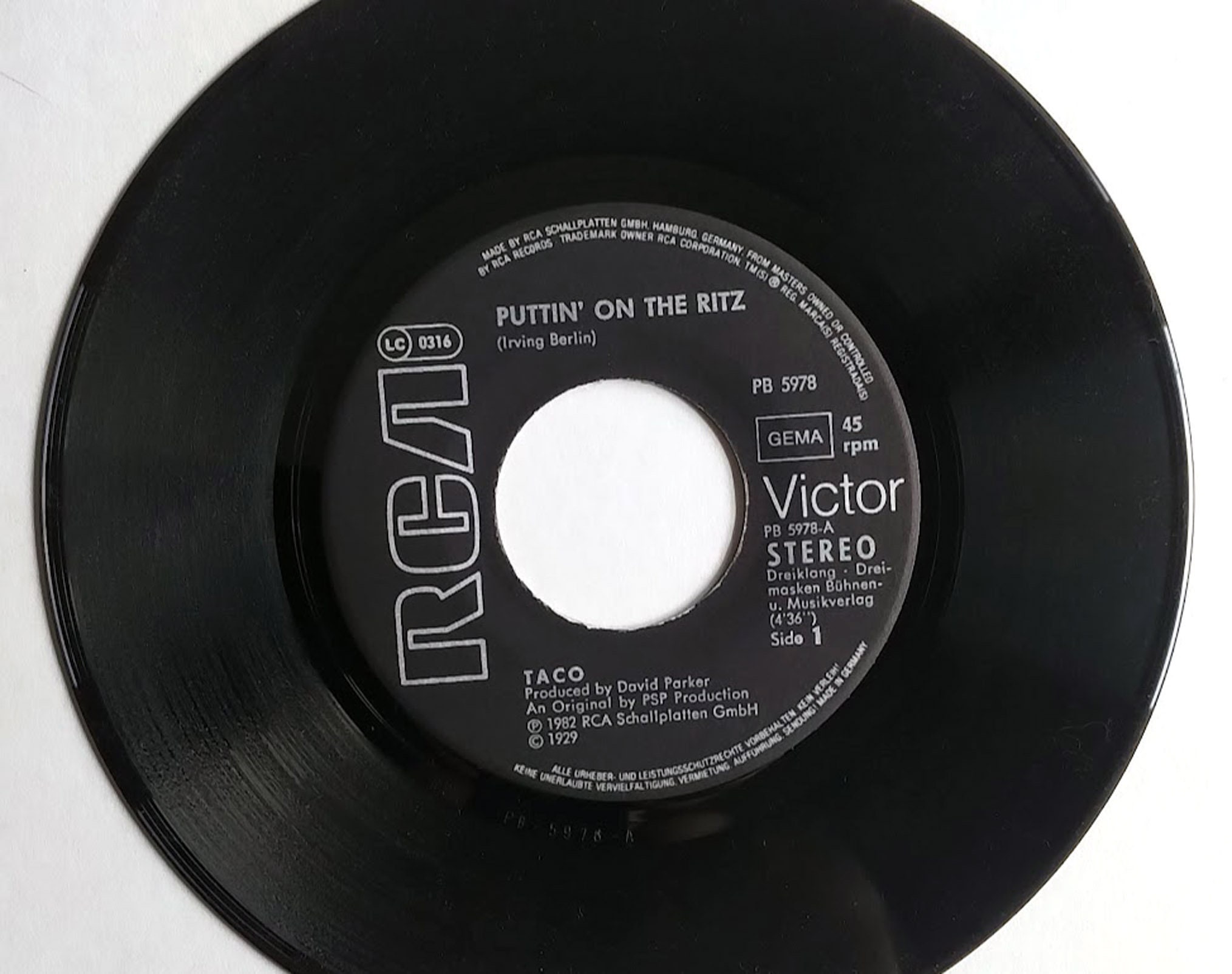 Taco – Puttin' on the Ritz / Livin' in My Dream World / Vinyl-7