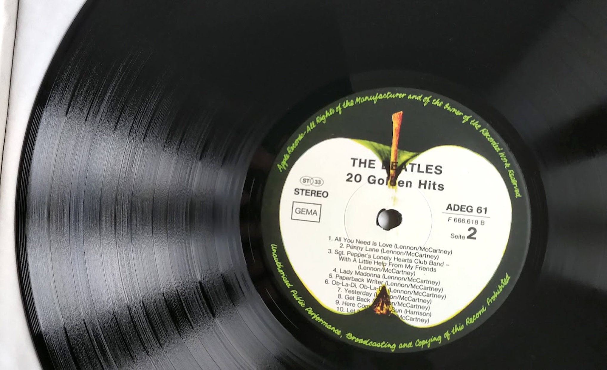 RARE* the Beatles – 20 Golden Hits / Vinyl LP/ *original