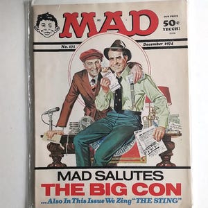 Rivista MAD 1974 - Numero 171 Dicembre/ Classificato VF 8.0 / Copertina: "The Big Con", parodia di The Sting Nixon & Agnew/ *ECCELLENTE*