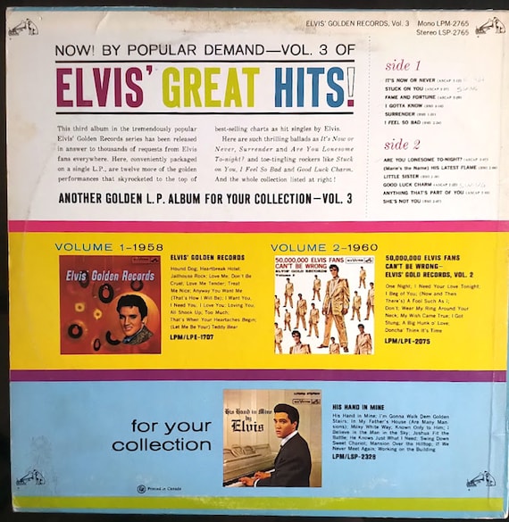 Elvis Presley Golden Records Vol.3 UK 英盤 Elvis Presley – Elvis' Golden Records - 3 Volume 3 – Vinyl