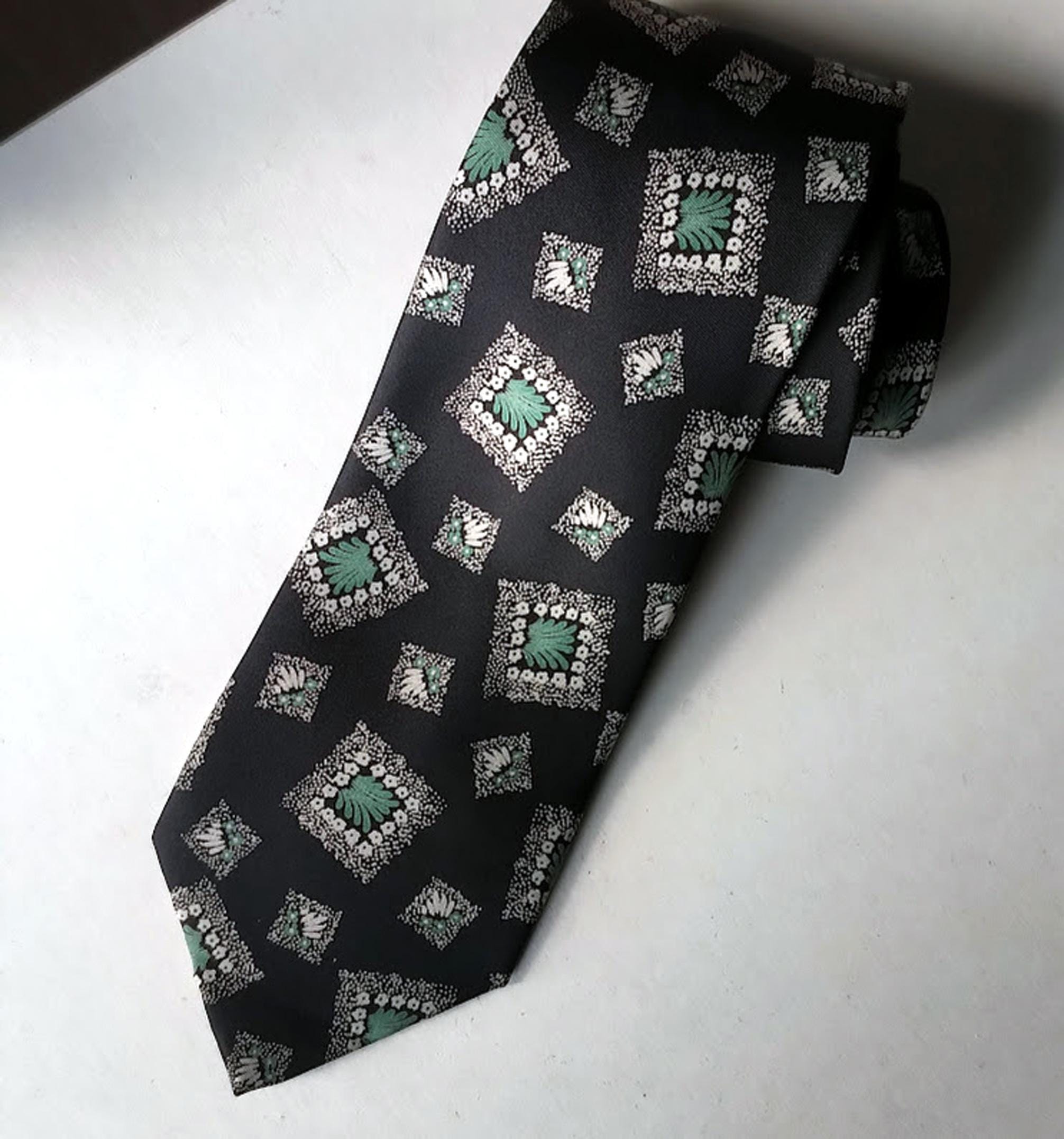 Stefano Ricci Vintage Men Black Jacquard Weave Patchwork Stefano Ricci 100% Silk Tie Italy Luxury Elegant main image 1
