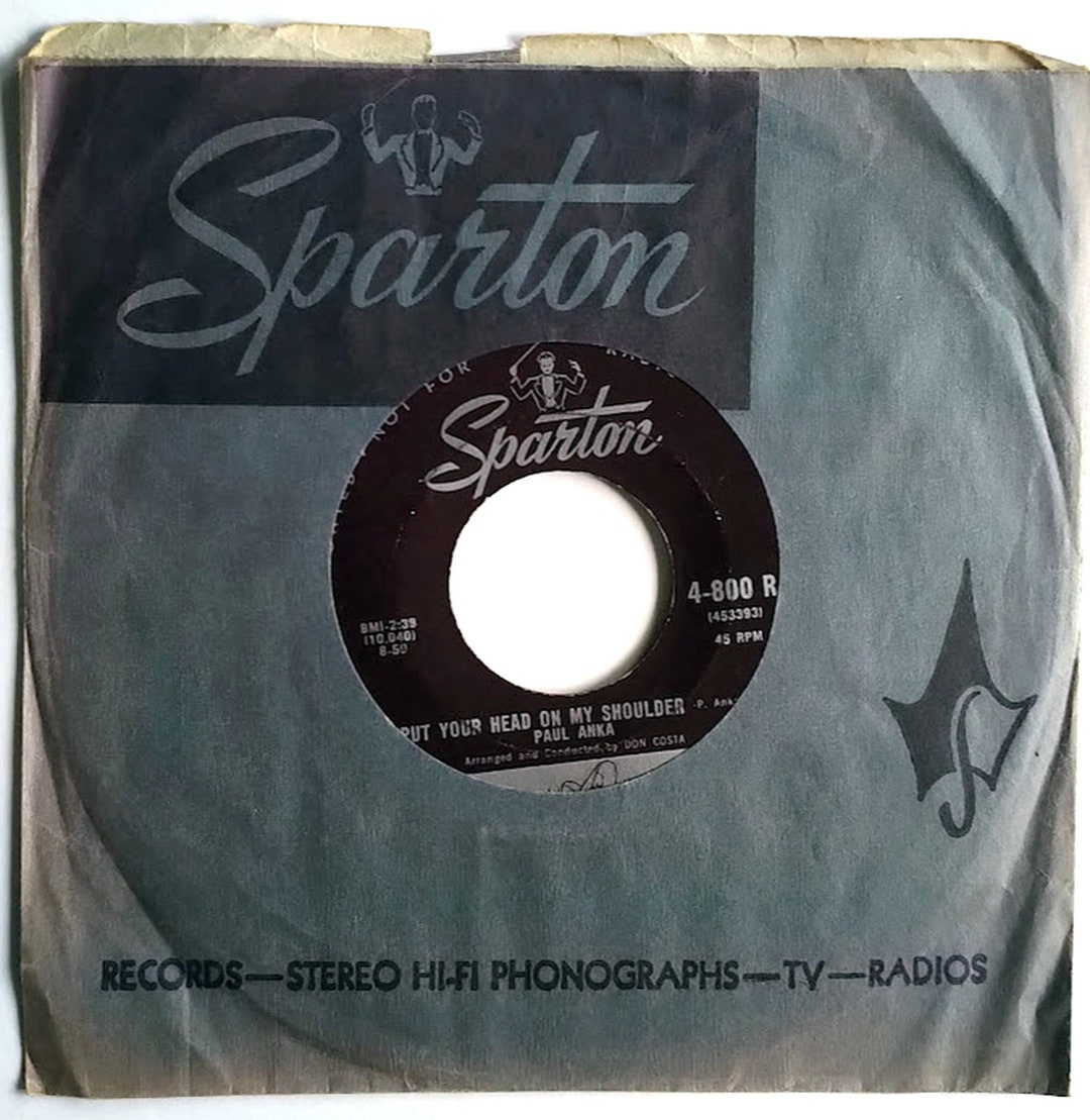 RARE Paul Anka Put Your Head on My Shoulder / Vinyl 7 45 RPM Record ...
