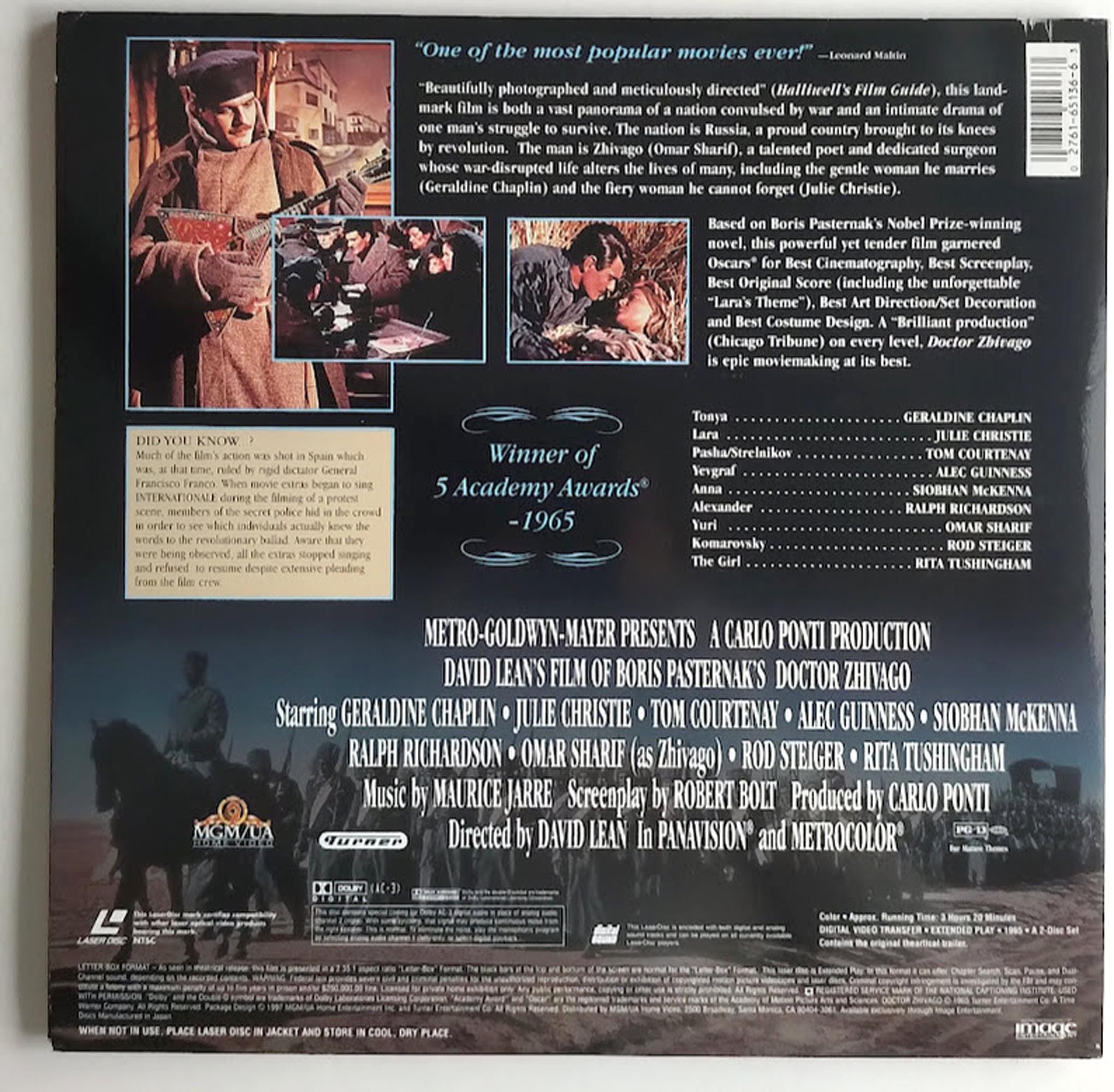 Doctor Zhivago (1965) - Laser Disc X 2/ Deluxe Letterbox Edition