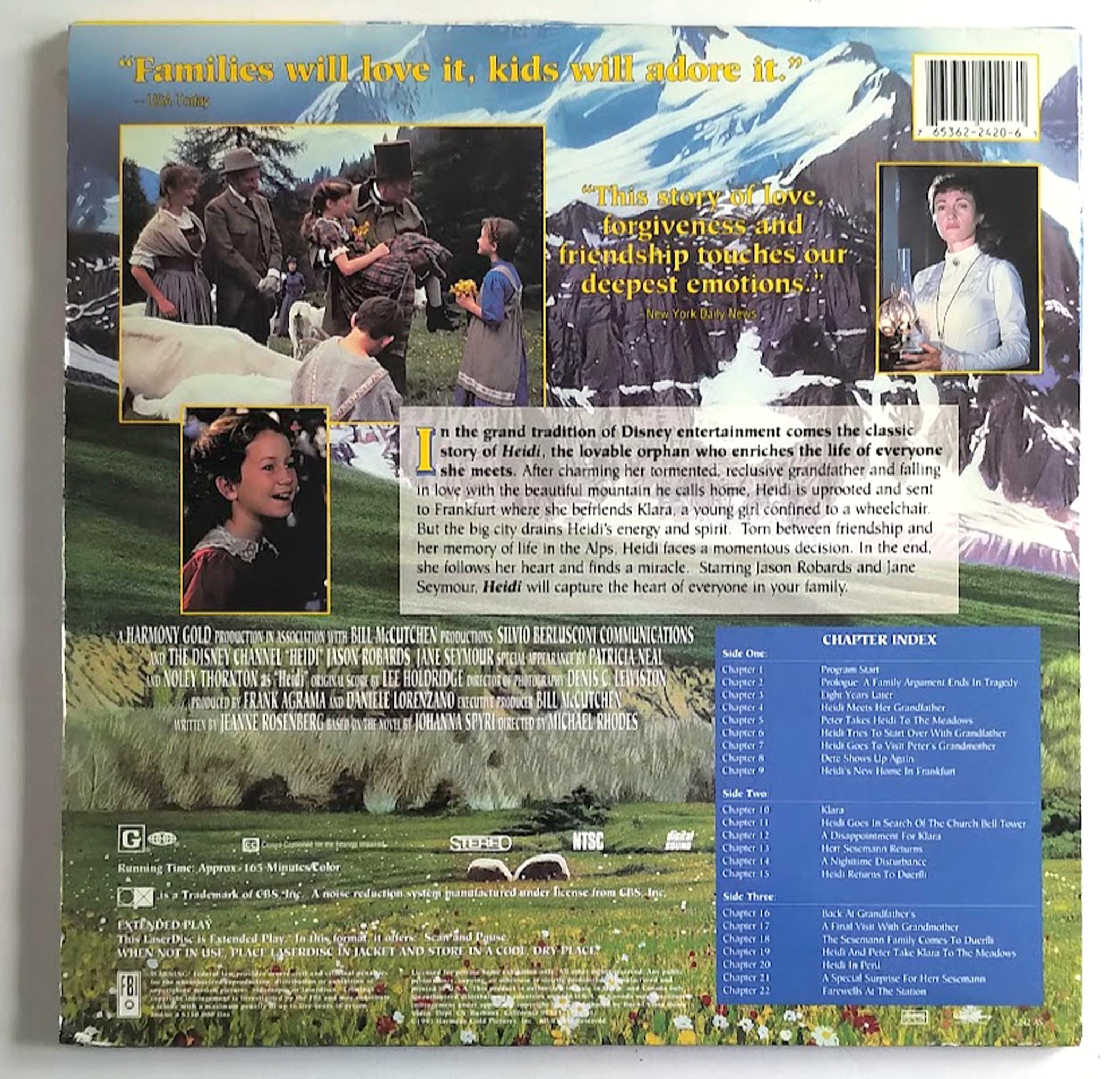 Heidi (miniseries) (1993) - Laserdisc X 2/ Family Classic