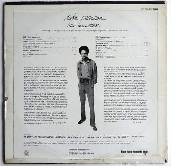Duke Pearson - How Insensitive / Vinyl LP/ *original 1969