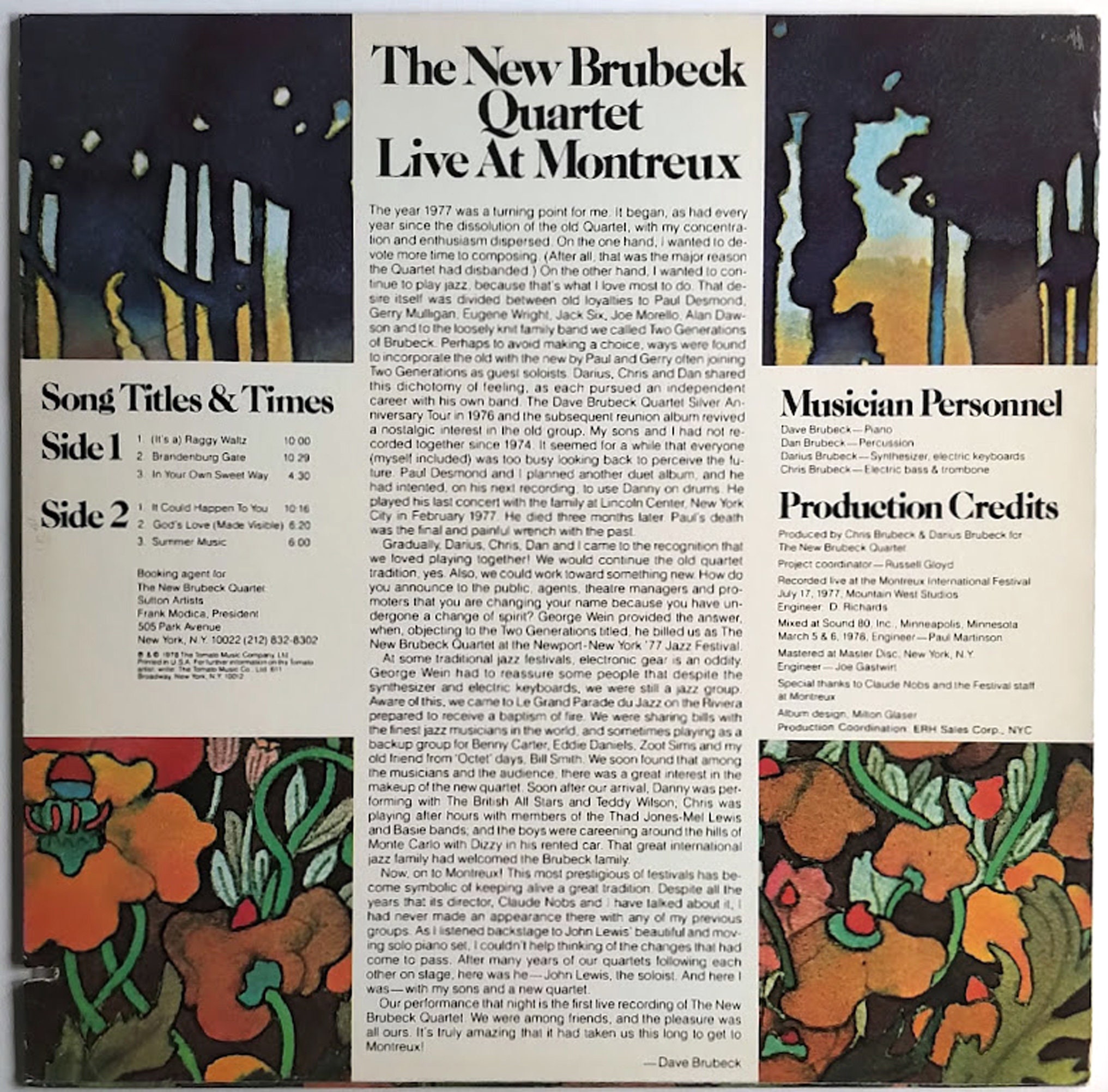 The New Brubeck Quartet – Live at Montreux / Vinyl LP / *ORIGINAL