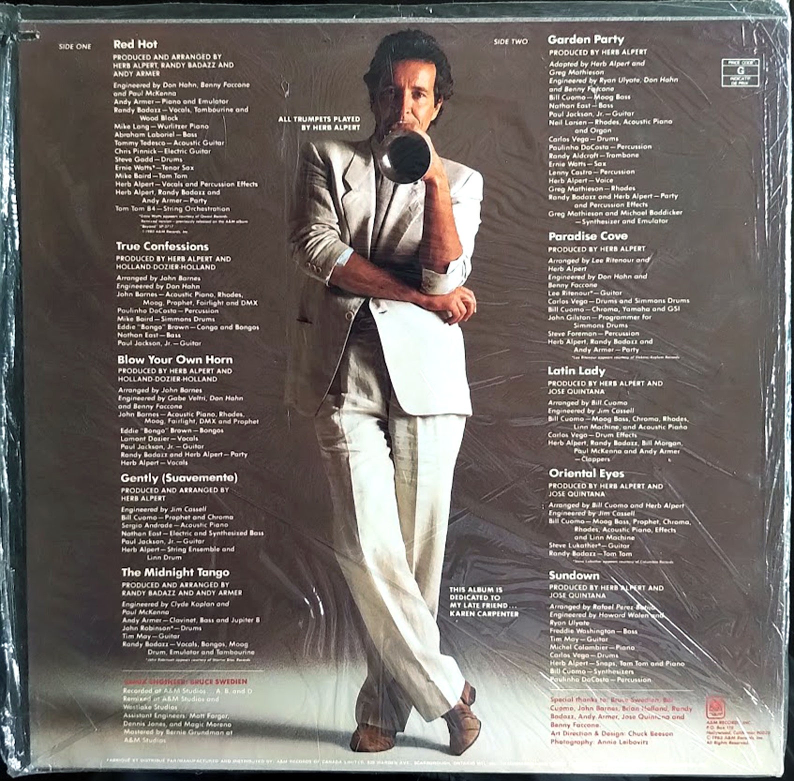 Herb Alpert Blow Your Own Horn / Vinyl LP / Original 1983 Etsy Canada