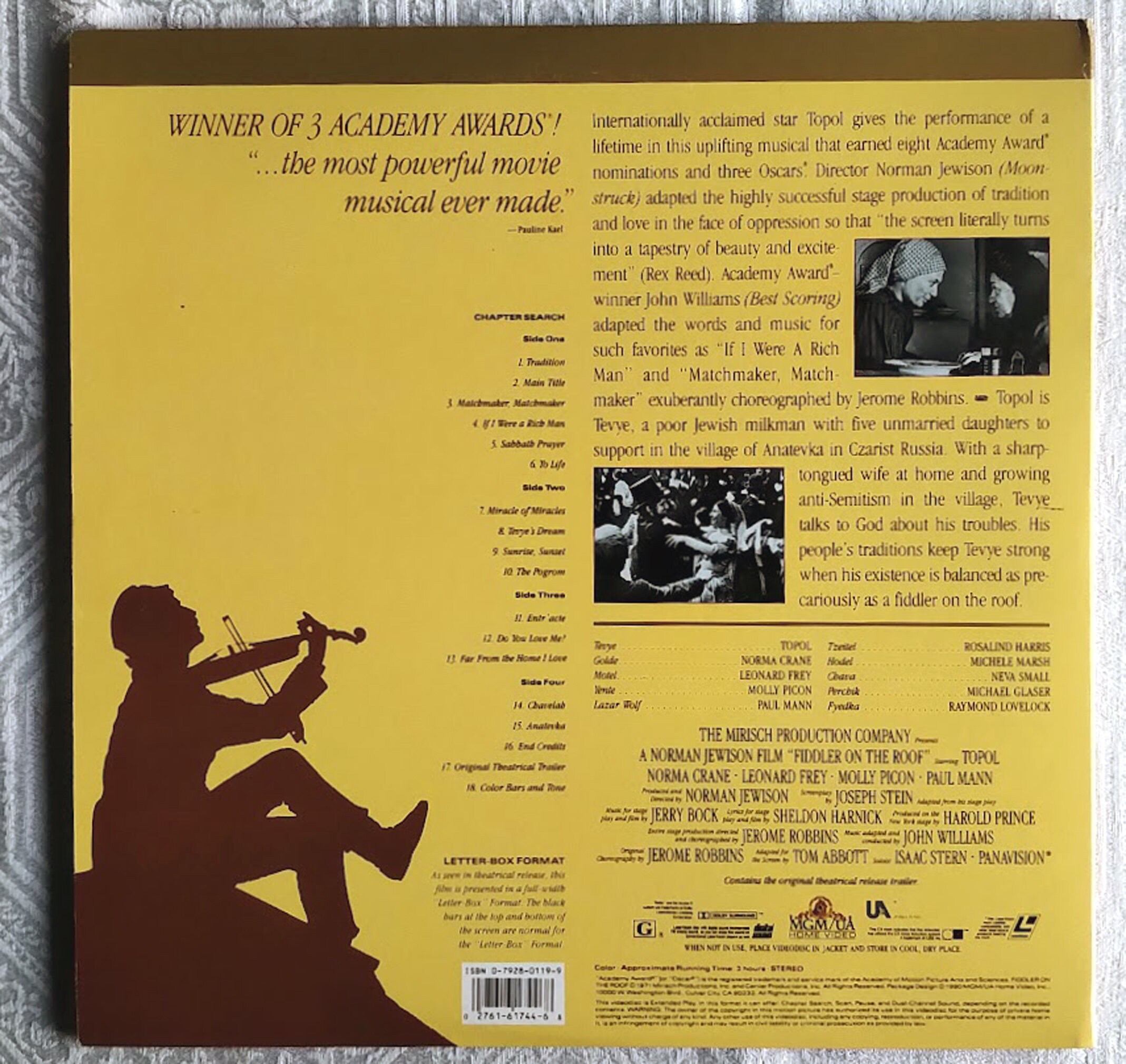 Fiddler on the Roof (1971) - Laser Disc X 2 / Deluxe Letter-box Edition ...