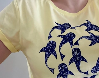 Whale Shark Organic Cotton Tshirt, Women's Tshirt, Men's Tshirt