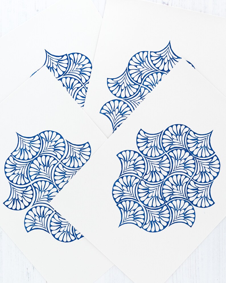 Original Block Print 'ornaments II' From Hand Carved - Etsy