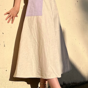 Flared A-Line Skirt Linen Blend Hand Painted Textile Sustainable STANDARD 100 by OEKO-TEX image 3