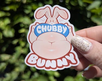 Chubby Bunny - Furry Art Vinyl Sticker - 2.5"