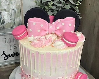 Mouse Ears and Bow for Girls Cake Topper, Mouse Cake Topper, Cute Mouse Ears and Bow