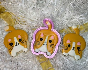 Feisty Cat Cookie Cutter, Custom Cookie Cutter, Playful Cat Cookie Cutter, Cat Cookie Cutter, Clean cutting Edges